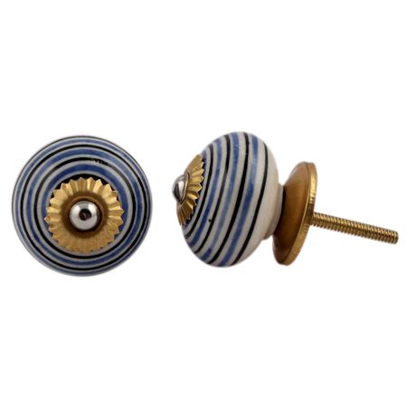 Blue Black Striped Knobs